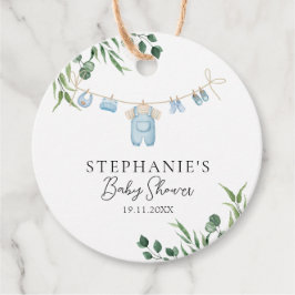 Etiquetas Para Recuerdos Baby Shower Watercolor Laundry Blue Greeneration