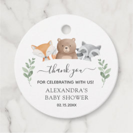 Etiquetas Para Recuerdos Baby Shower Woodland Animals Gracias