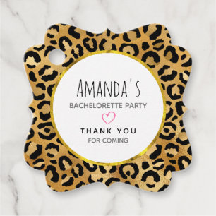 Etiquetas Para Recuerdos Bachelorette de patrón de impresión de leopardo sa