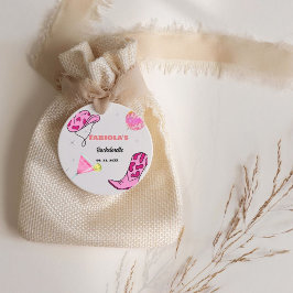 Etiquetas Para Recuerdos Bachelorette Occidental Retro Pink Disco