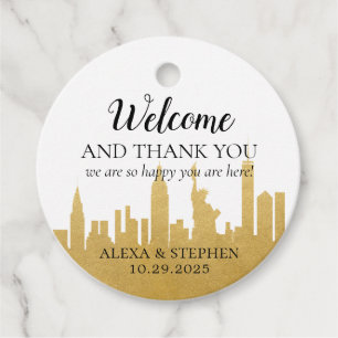 Etiquetas Para Recuerdos Bag de bienvenida Boda New York City NYC Skyline G