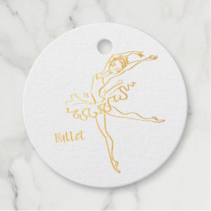 Etiquetas Para Recuerdos Bailarín de ballet esténcil Relieve metalizado de 