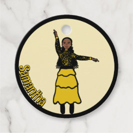 Etiquetas Para Recuerdos Bailarín de niveles amarillo negro #1