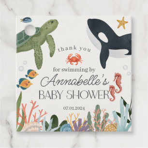 Etiquetas Para Recuerdos Bajo el mar, Baby Shower favorece al Pegatina