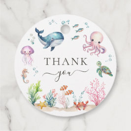 Etiquetas Para Recuerdos Bajo el mar Colorido Ocean Animals Baby Shower
