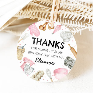 Etiquetas Para Recuerdos Baking Cupcake Decorante Chica Círculo de cumpleañ