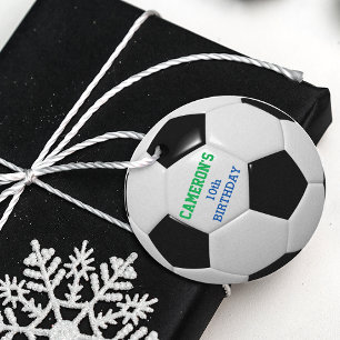 Etiquetas Para Recuerdos Balas de fútbol verdes y azules