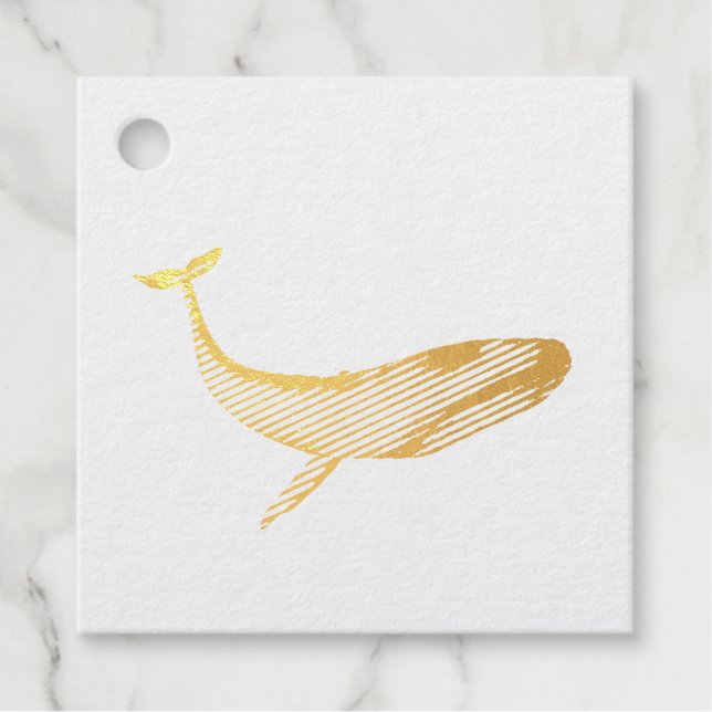 Etiquetas Para Recuerdos Ballena azul acuarela (Anverso)