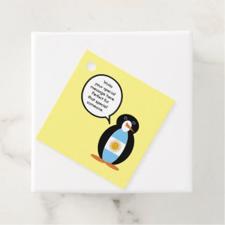 Etiquetas Para Recuerdos Bandera Argentina Pingüino Señora Personalizada Ha