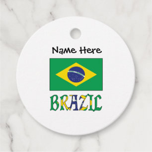 Etiquetas Para Recuerdos Bandera brasileña personalizada 