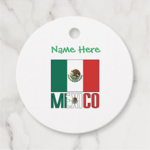 Etiquetas Para Recuerdos Bandera de México Personalizada