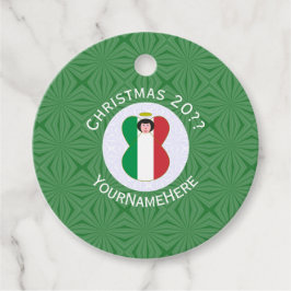 Etiquetas Para Recuerdos Bandera de Navidad del Ángel Italiano Personalizad