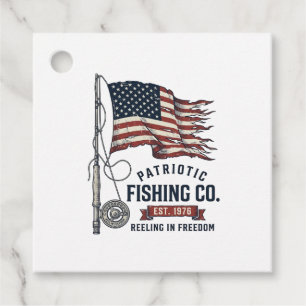Etiquetas Para Recuerdos Bandera de pesca patriótica vintage diseño vectori