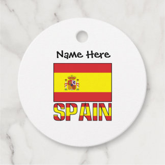 Etiquetas Para Recuerdos Bandera española de España con nombre personalizad