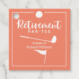 Etiquetas Para Recuerdos Bandera Tee de la pelota de golf de retiro Peach m