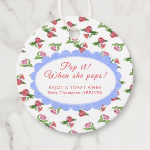Etiquetas Para Recuerdos ¡Baño de bebé floral vintage Pop it! Cuando ella e