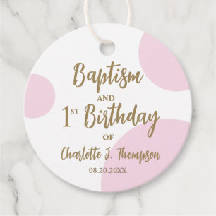 Etiquetas Para Recuerdos Baptismo de bebé de oro rosado personalizado Prime