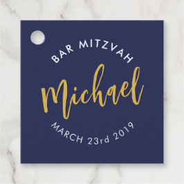 Etiquetas Para Recuerdos BAR MITZVAH favorece la caligrafía moderna de oro