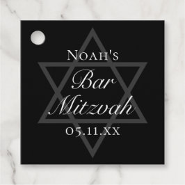 Etiquetas Para Recuerdos Bar negro Mitzvah Star of David Personalizado Fies