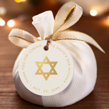 Bar or Bat Mitzvah Faux Gold Star of David Ivory