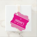 Etiquetas Para Recuerdos BAT MITZVAH simple moderno divertido rosa brillant<br><div class="desc">por kat massard >> https://linktr.ee/simplysweetpaperie <<< Una etiqueta simple y personalizada que es perfecta para etiquetas de favor para su evento especial.</div>