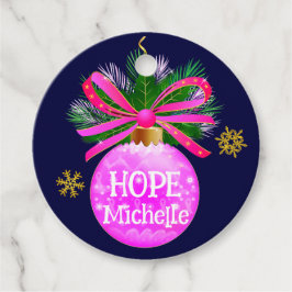 Etiquetas Para Recuerdos Bauble de cinta rosa único