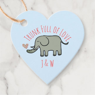 Etiquetas Para Recuerdos Baúl Lleno de Amor Elefante Lindo del Día de San V