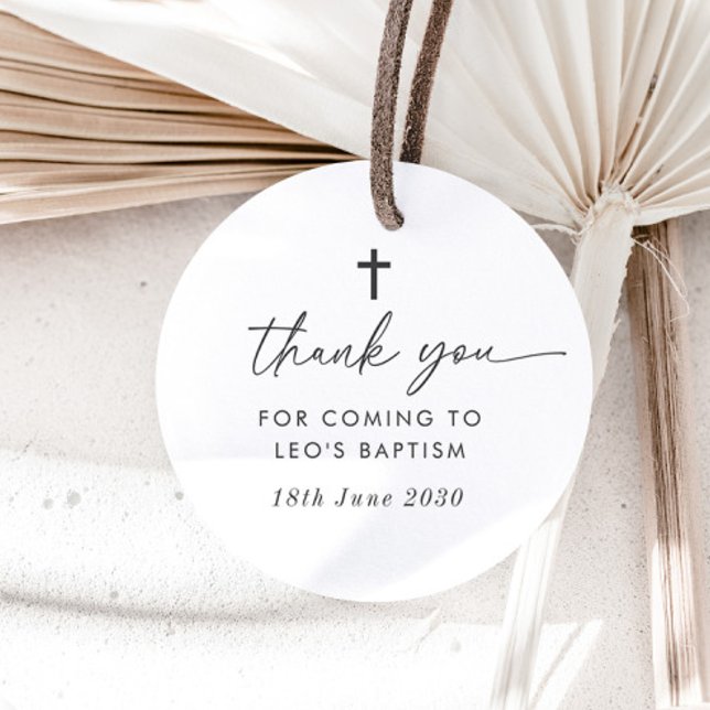 Etiquetas Para Recuerdos Bautismo (Zazzle Baptism Favor Tags (Front))