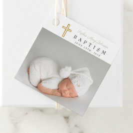 Etiquetas Para Recuerdos Bautismo moderno con escritura verde sabia