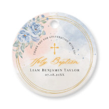 Bautismo religioso niño acuarela floral moderna