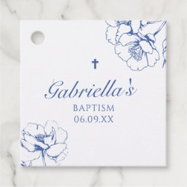 Etiquetas Para Recuerdos Bautizo Floral Botánico Azul