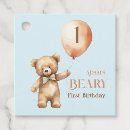 Etiquetas Para Recuerdos Bear Blue Boy Beary 1er cumpleaños