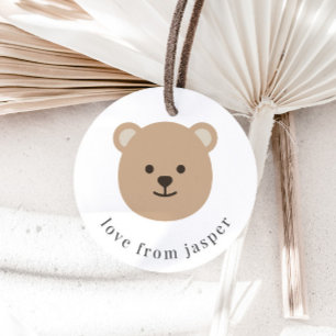 Etiquetas Para Recuerdos Bear Face Thank You Classic Round Sticker