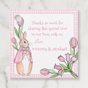 Etiquetas Para Recuerdos Beatrix Potter Blanco Rosa Gracias Baby Shower