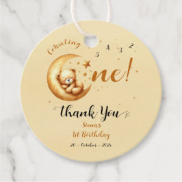 Etiquetas Para Recuerdos Bebé Cute Dormido En La Luna Primer Cumpleaños