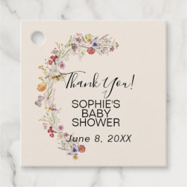 Etiquetas Para Recuerdos Bebé de flores silvestres en flor gracias a las et