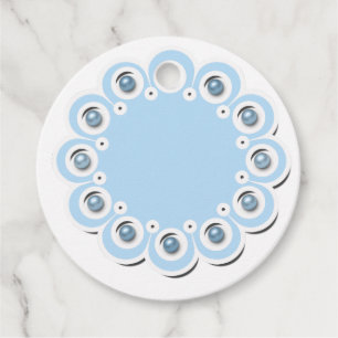 Etiquetas Para Recuerdos Bebé ducha azul perlas blancas flores lindo divers