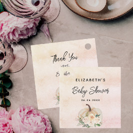 Etiquetas Para Recuerdos Bebé ducha calabaza caída crema rosa oro