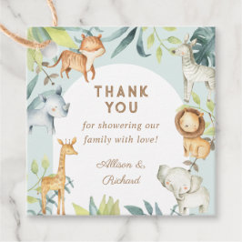 Etiquetas Para Recuerdos Bebé dulce safari animales sage ducha bebé