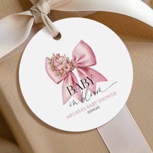 Etiquetas Para Recuerdos Bebé En Bloom Baby Shower De Flor Rosa