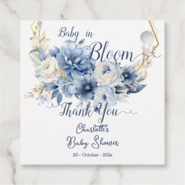 Etiquetas Para Recuerdos Bebé En Bloom Elegante Flores Azules Baby Shower