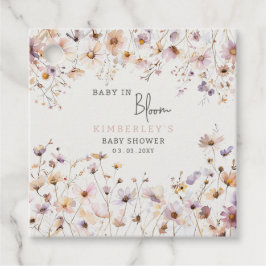 Etiquetas Para Recuerdos Bebé en Bloom Wildflowers Baby Girl Baby Shower