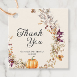 Etiquetas Para Recuerdos Bebé en camino Otoño Floral Calabaza Boho