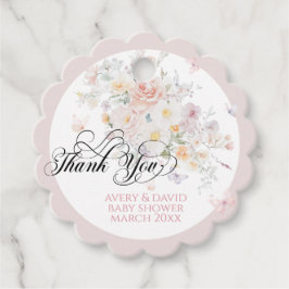 Etiquetas Para Recuerdos Bebé en el Baby Shower de la mariposa de flores si