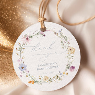 Etiquetas Para Recuerdos Bebé en Flor Baby Shower de Wildflower Gracias