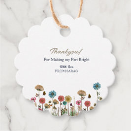 Etiquetas Para Recuerdos Bebé en flor de flores silvestres ducha bebé graci