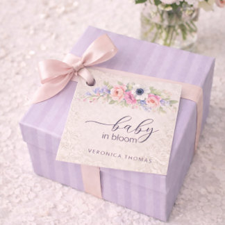 Etiquetas Para Recuerdos Bebé en Flor Dulce Fiesta de Bebé Floral