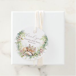 Etiquetas Para Recuerdos Bebé en sangre Woodland Flor Baby Shower