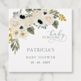 Etiquetas Para Recuerdos Bebé envejecido en Baby Shower, Chica floreciente 