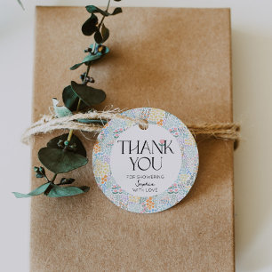 Etiquetas Para Recuerdos Bebé floral colorido moderno en Baby Shower en san